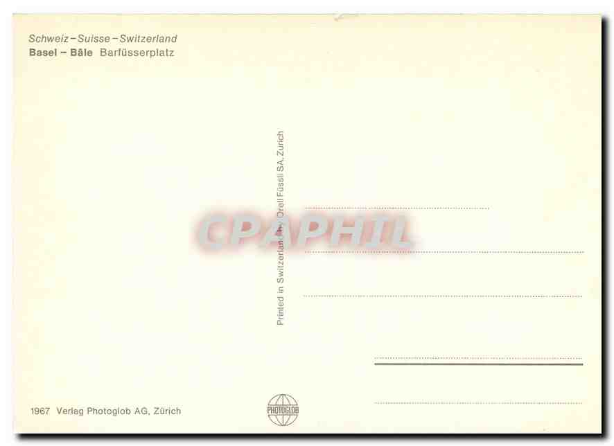 CPM Basel Switzerland Barfusserplatz — Back