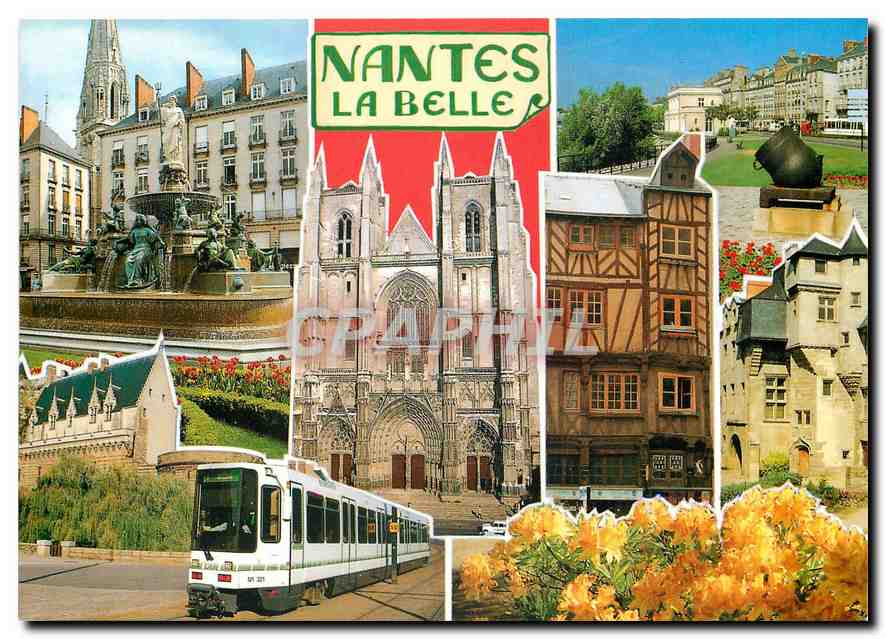CPM Nantes Loire Atlantique La place Royale Tramway 
