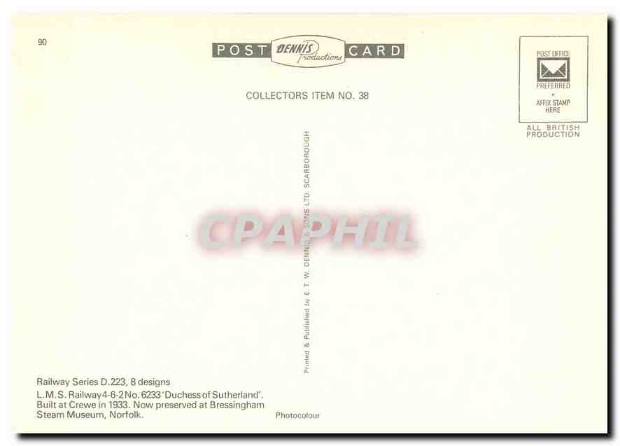 CPM LMS Railways  — Verso