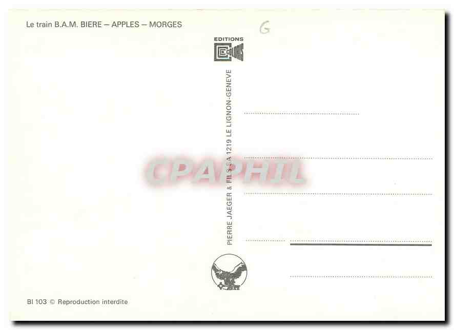 CPM Le Train BAM Biere Apples Morges — Rückseite