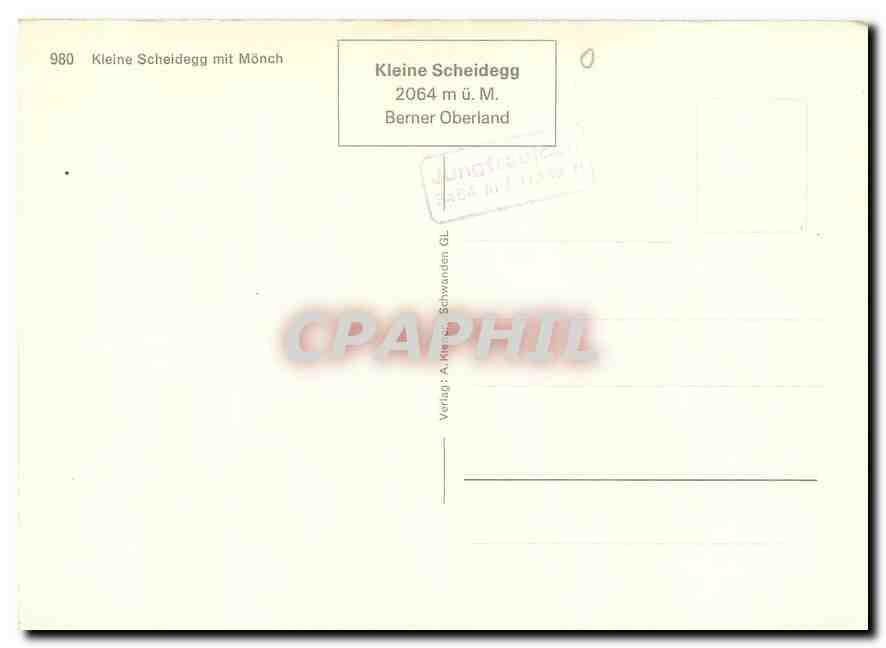 CPM Kleine Scheidegg mit Monch — Verso