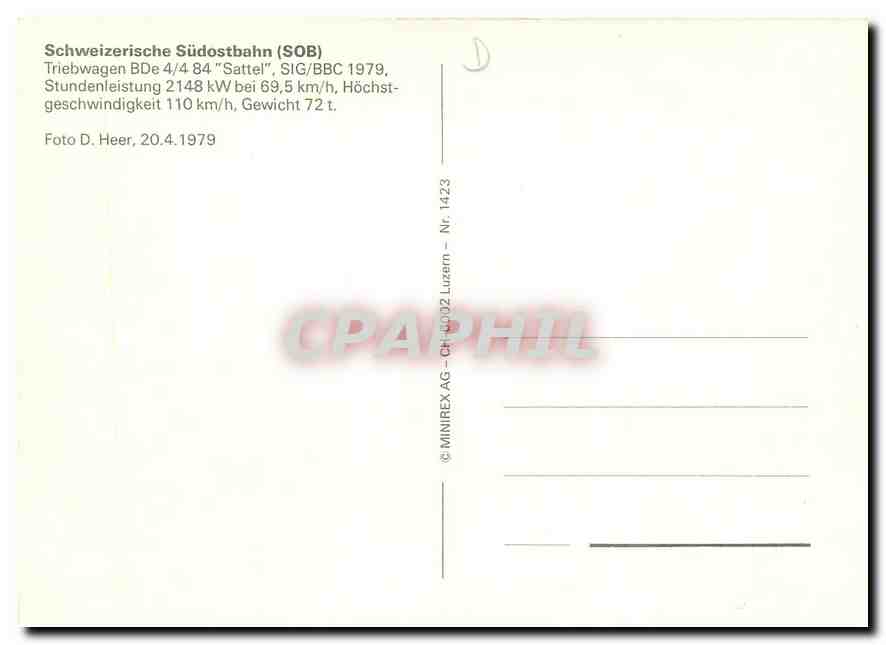 CPM Suisse Bde 4 4 84 Sattel — Rückseite