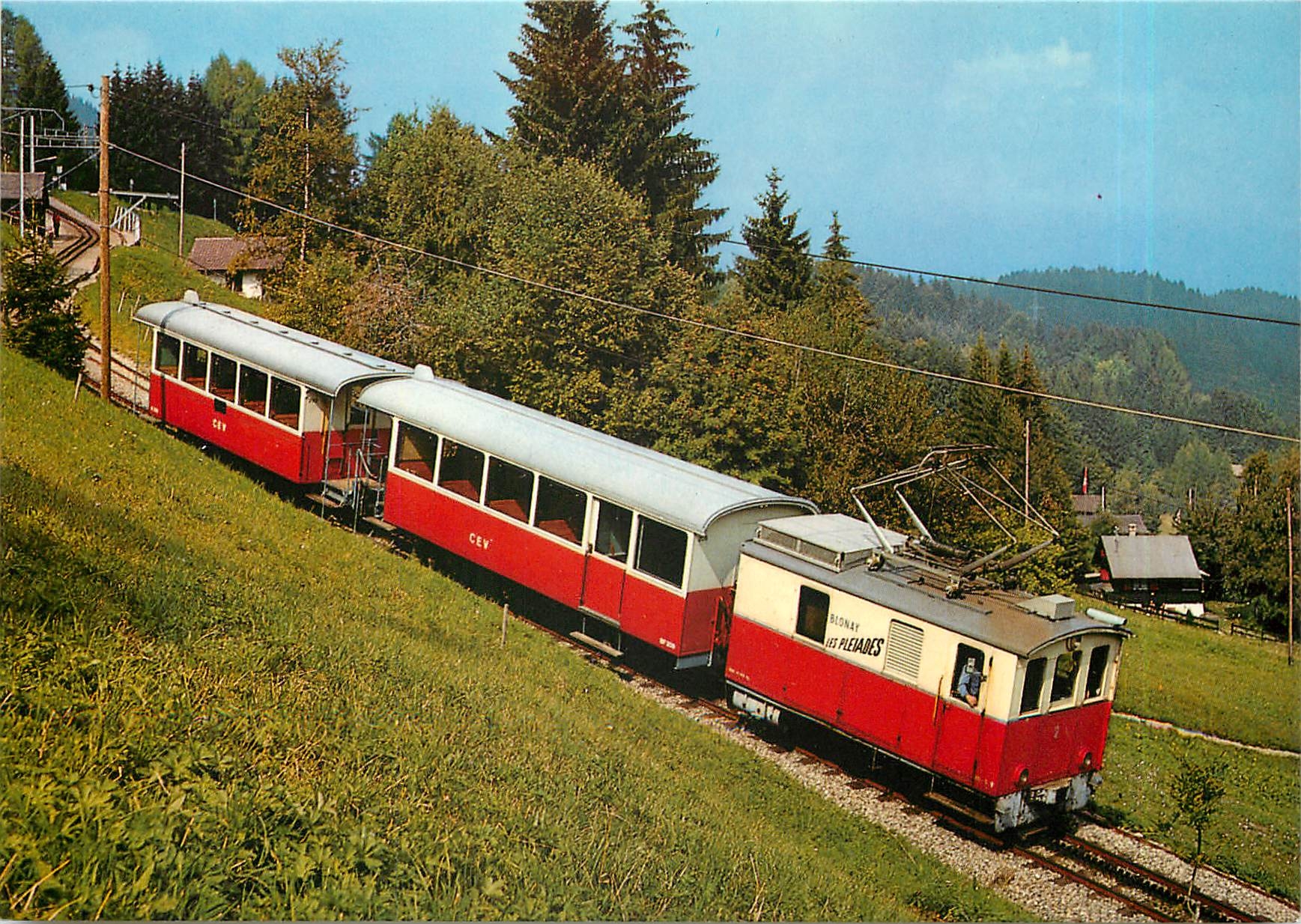 CPM Chemin de fer electrique Veveysan Troncon a cremaillere Blonay Les Pleiades