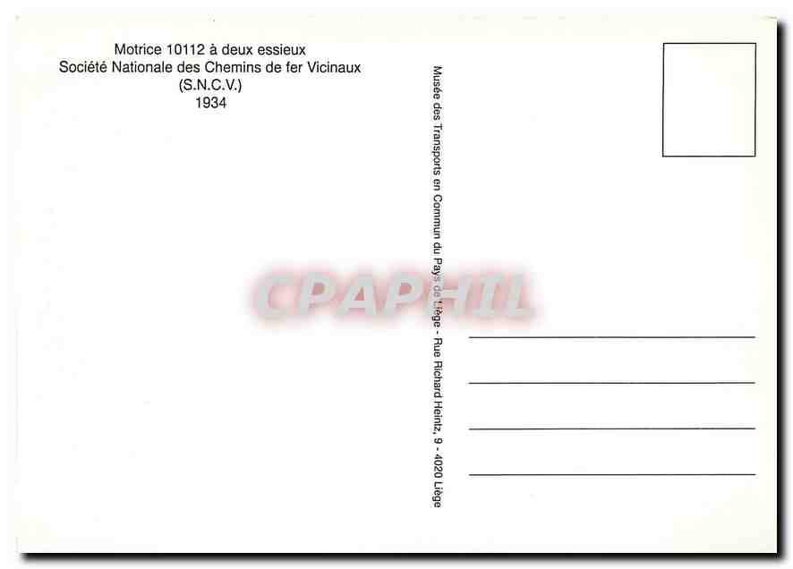 CPM Motrice 10112 a deux essieux SNCV — Rückseite
