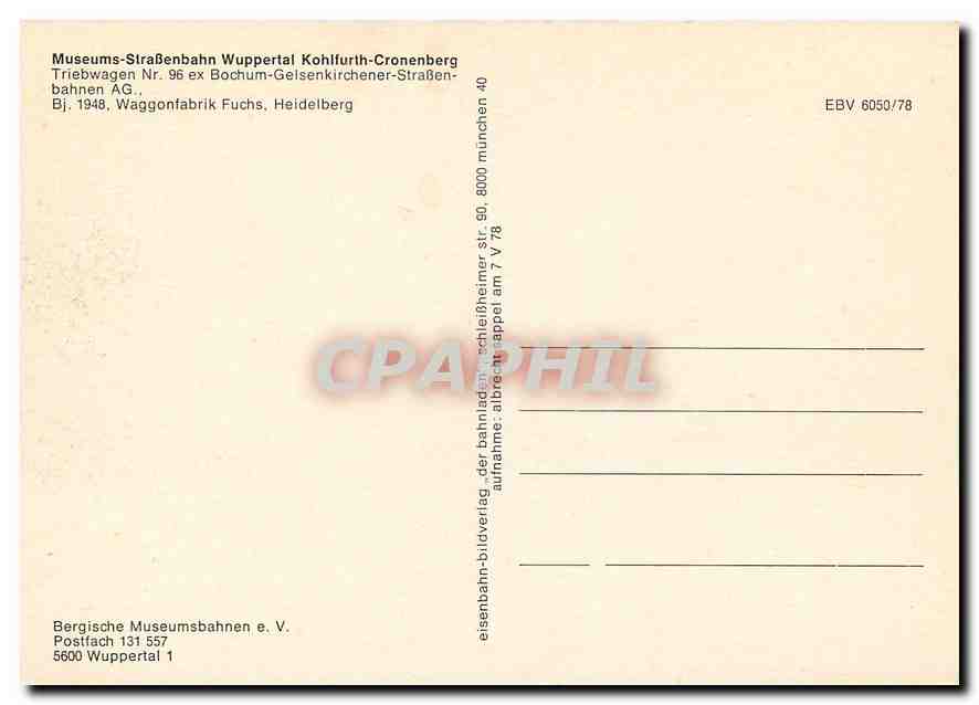 CPM Wuppertal Kohlfurth Cronenberg — Back