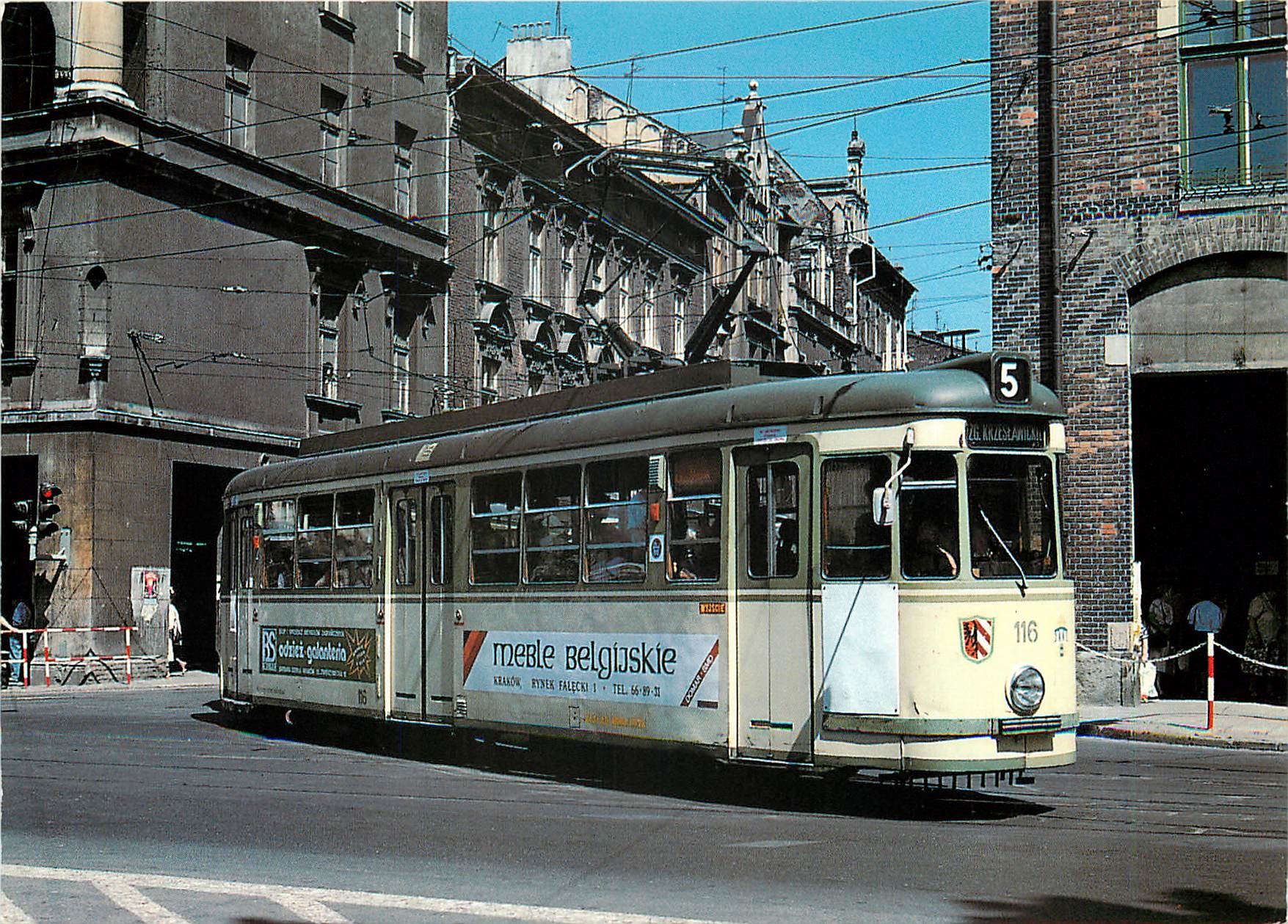 CPM Electric tramcar in the city of Krakow 