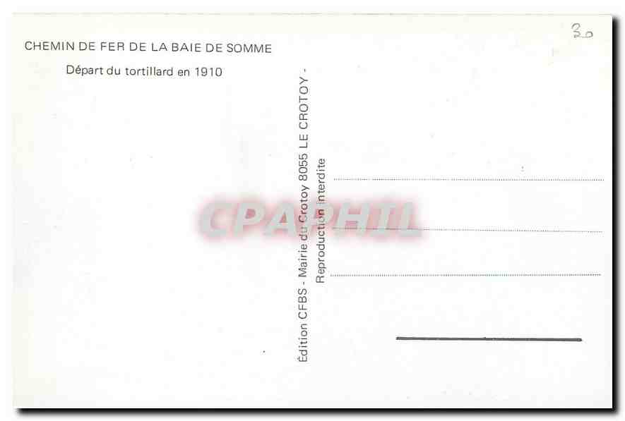 CPM Le Crotoy Le Tortillard  — Verso