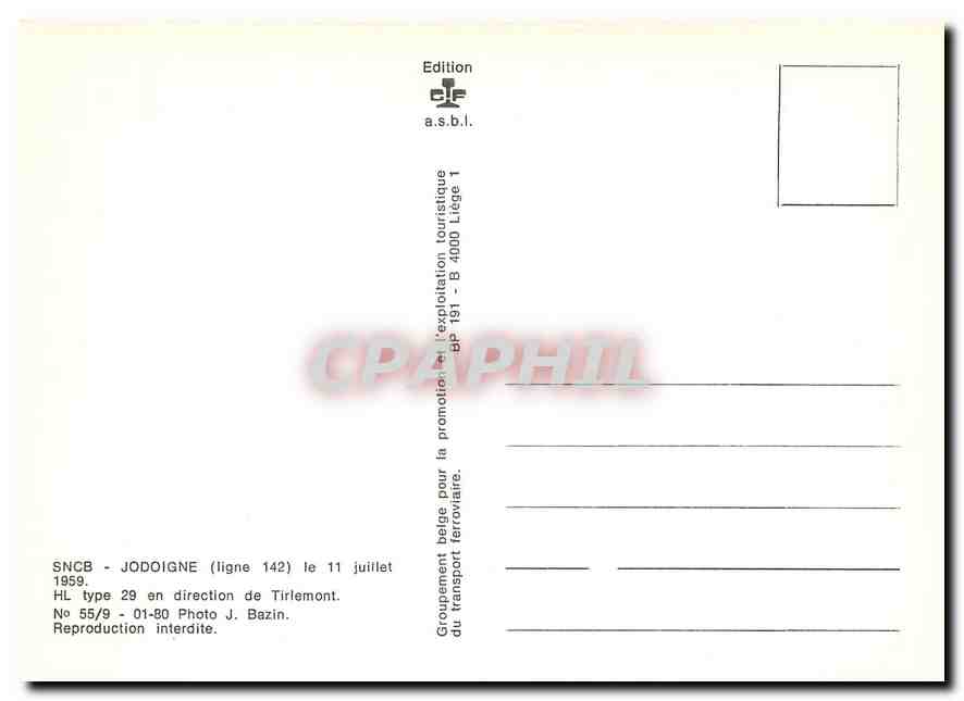 CPM SNCB Jodoigne H Ltype 29 en direction de Tirlemont — Rückseite