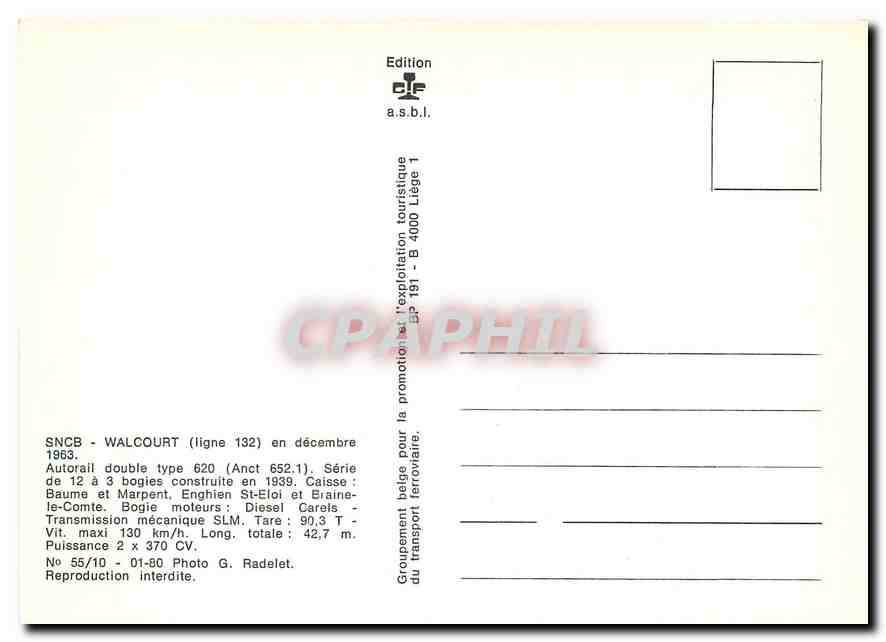 CPM SNCB Walcourt  — Verso