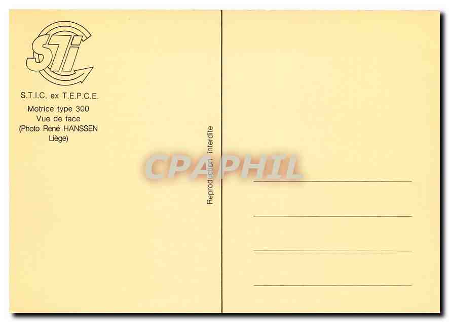 CPM Motrice Type 300 Vue de face  — Rückseite