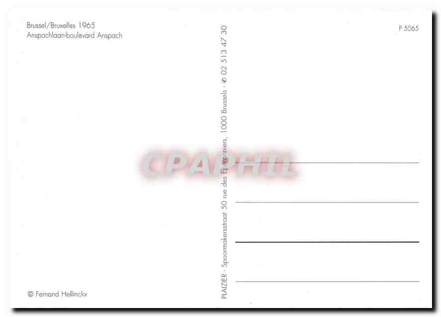 CPM Bruxelles Boulevard Anspach — Rückseite