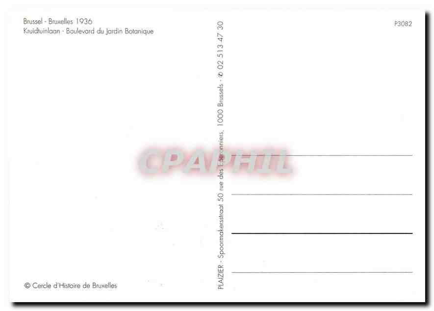 CPM Brussel Boulevard du Jardin botanique — Verso