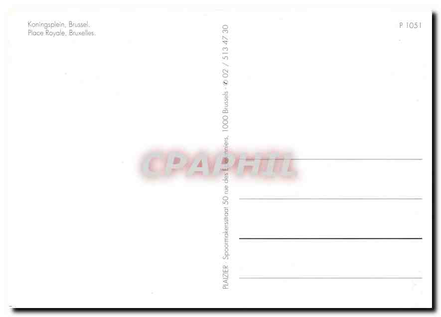CPM Place Royale Bruxelles Avion Aviation Zeppelin Automobile  Tramway — Verso