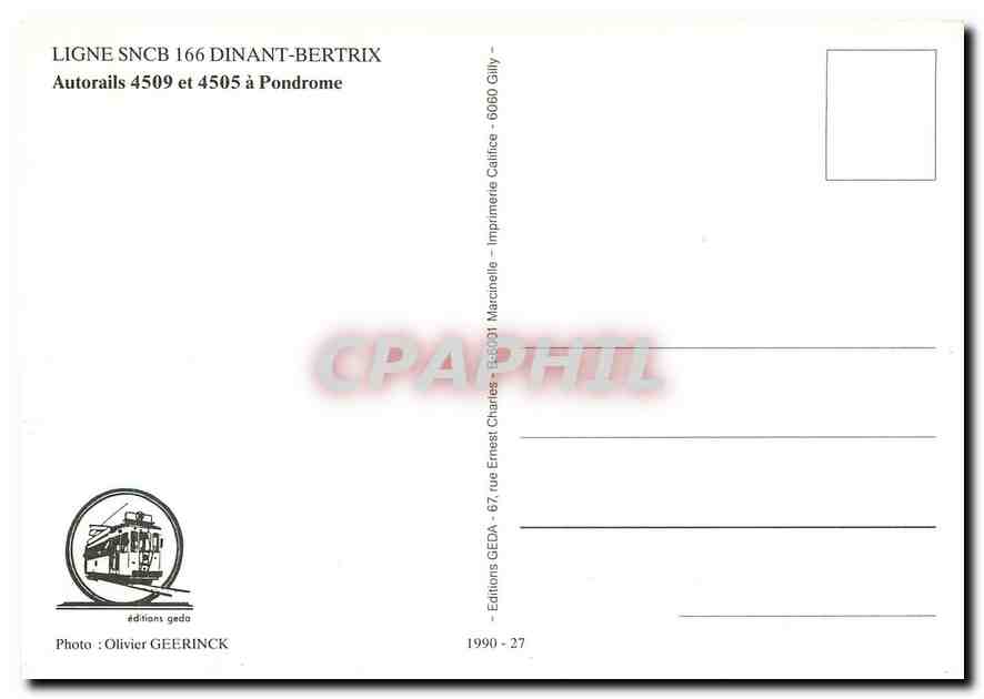 CPM Ligne SNCB 166 Dinant Bertrix  — Rückseite
