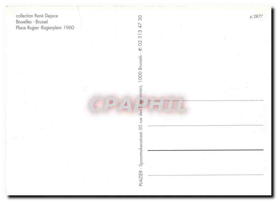 CPM Brussel Place Rogier Au Bon Marche — Verso