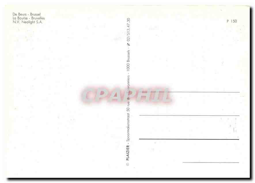 CPM La Bourse Bruxelles  — Verso