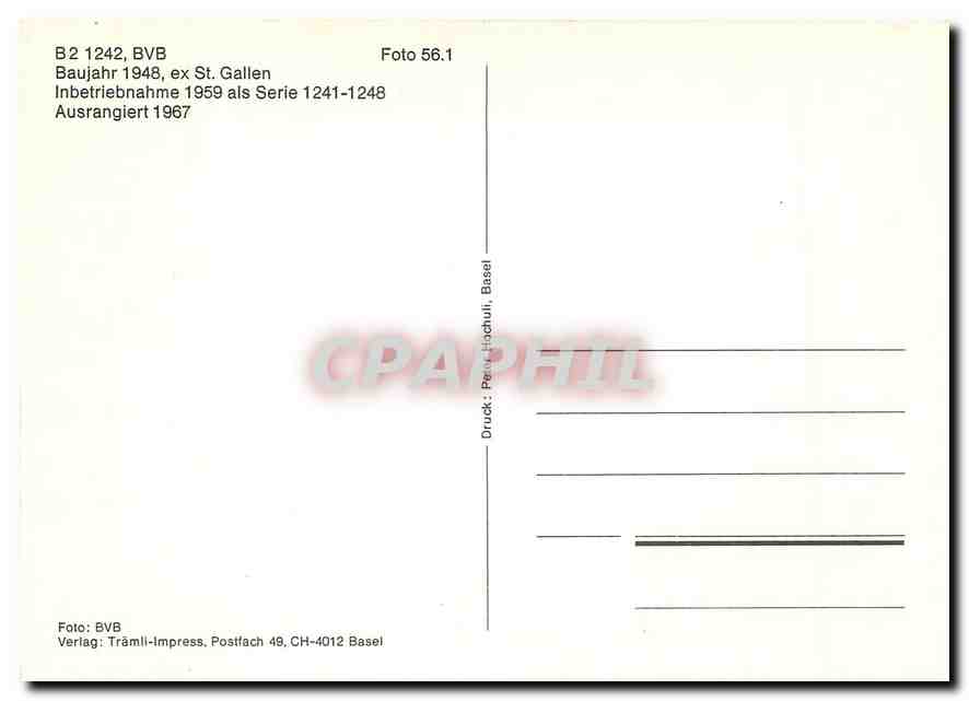 CPM B2 1242 BVB St Gallen — Rückseite