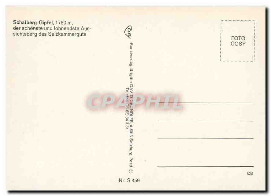 CPM Schafberg Gipfel  — Rückseite