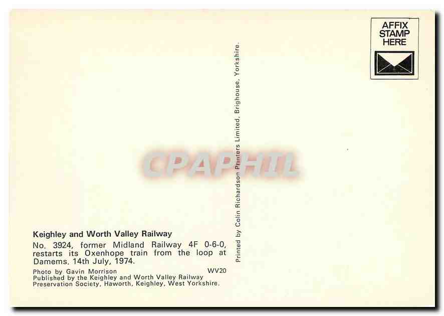 CPM Keighley and Worth Valley Railway  — Rückseite