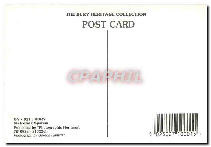 CPM Bury Metrolink System  — Rückseite