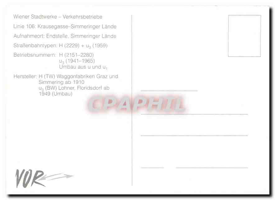 CPM Wien Linie 106 — Rückseite