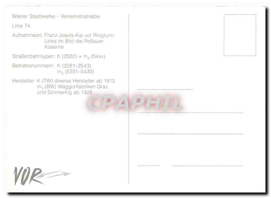 CPM Wien Linie 74 — Rückseite