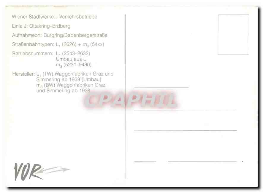 CPM Wien Linie Ottakring Erdberg — Rückseite