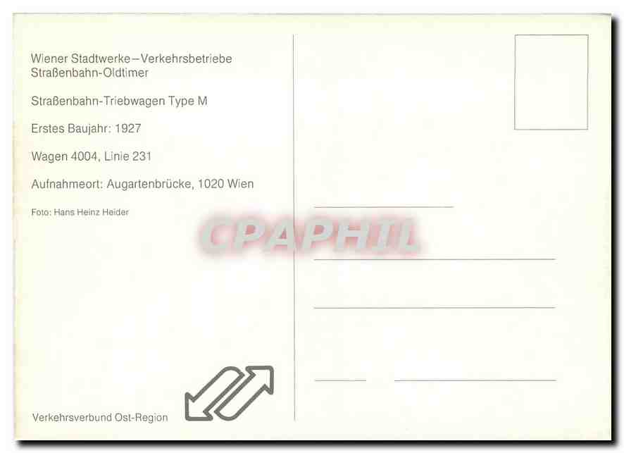 CPM Wien Triebwagen Type M — Rückseite