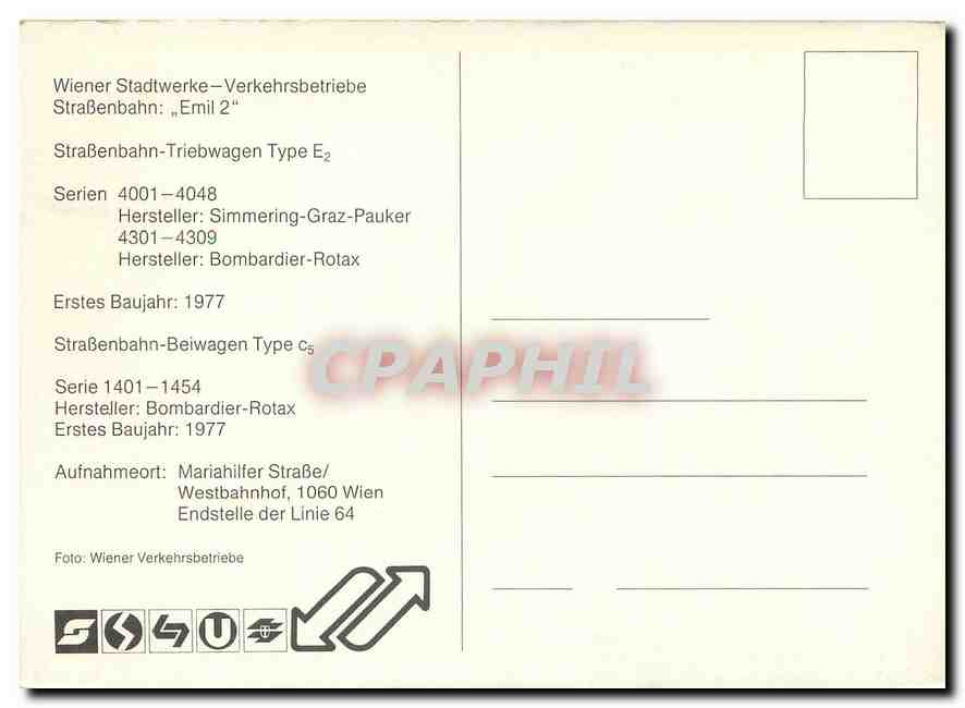 CPM Wien Type E2 — Rückseite