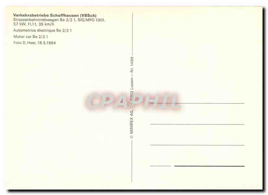 CPM Automotrice Electrique Be 2 2 1 — Verso