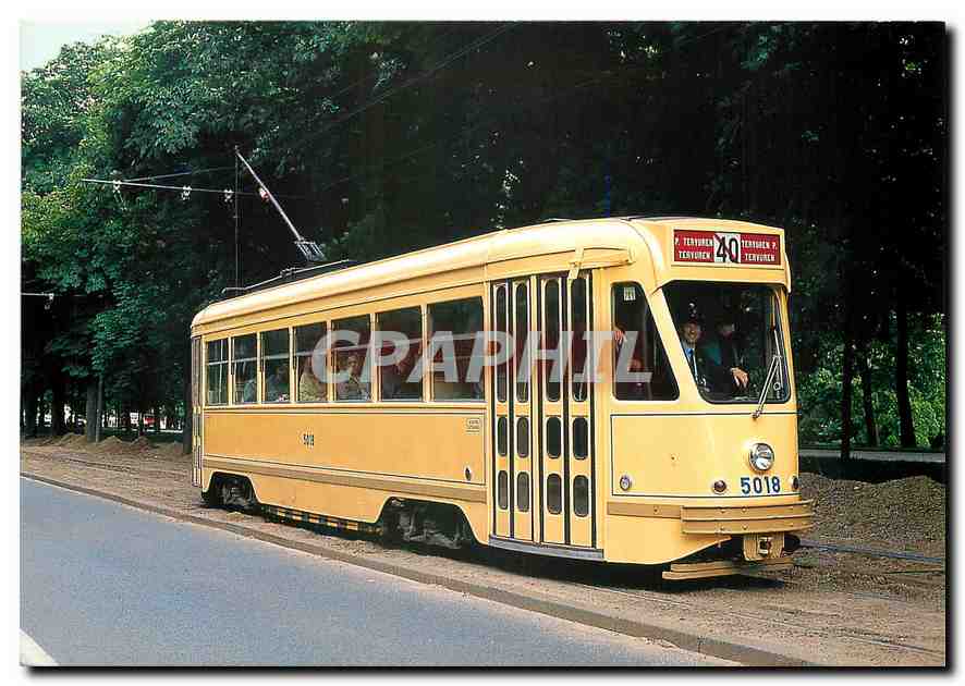 CPM MTUB Bruxelles Motrice prototype 5018 avenue de Tervueren a l'arret Jules Cesar