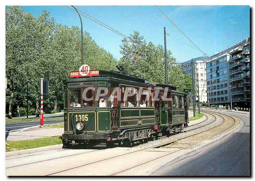 CPM MTUB Bruxelles Train 1305 + 671 avenue de Tervueren entre les arrets Chien Vert et Woluvre
