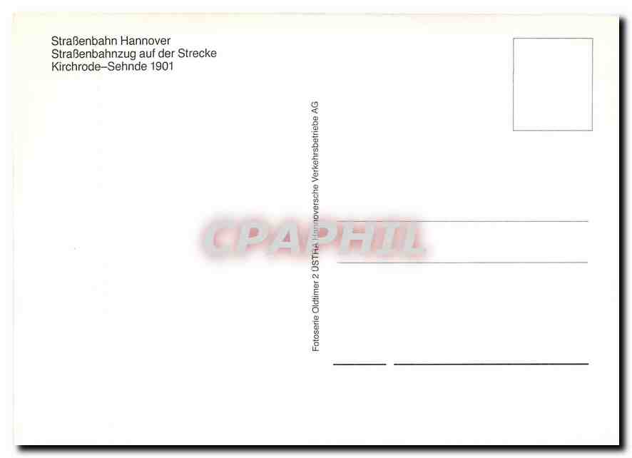 CPM Strasenbahn Hannover  — Verso