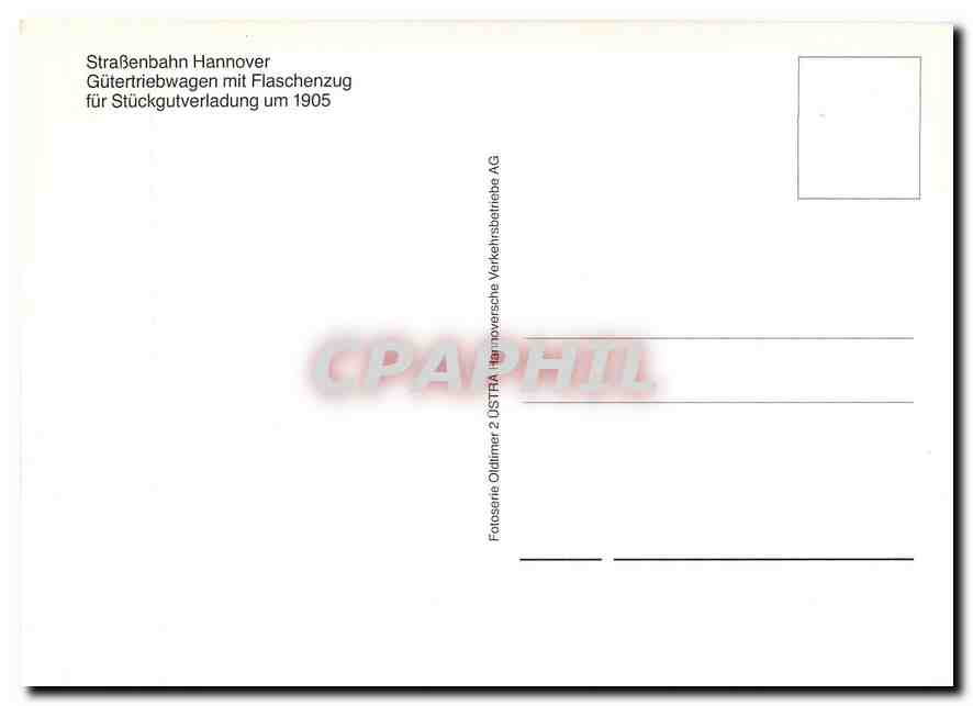 CPM Strasenbahn Hannover  — Rückseite