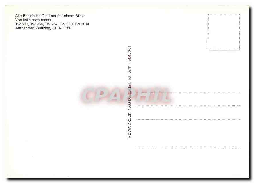 CPM Alle Rheinbahn Oldtimer auf einem Blick TW 583 954 267 380 2014 — Verso