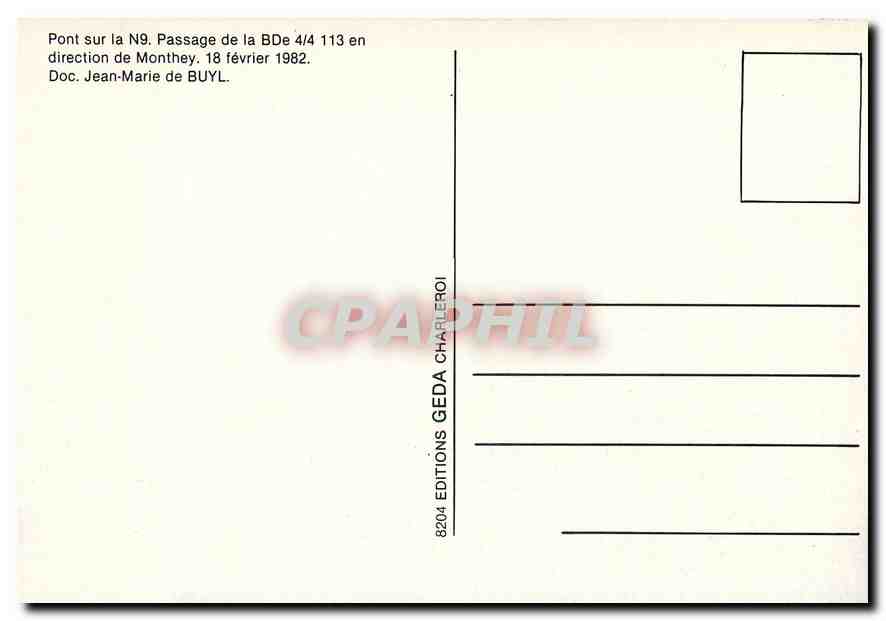 CPM Aigle Ollon Monthey Champery — Rückseite