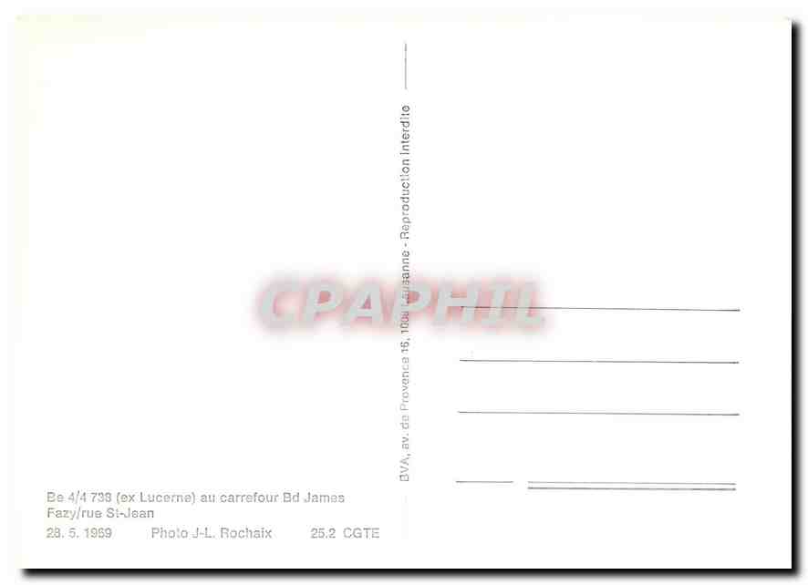 CPM Be 4 4 738 ex Lucerne au carrefour Bd James Fazy Rue St Jean — Rückseite