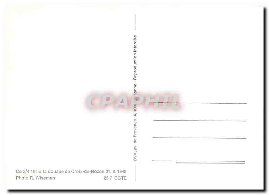 CPM CE 2 4 164 a la douane de Croix de Rozon Lausanne — Rückseite