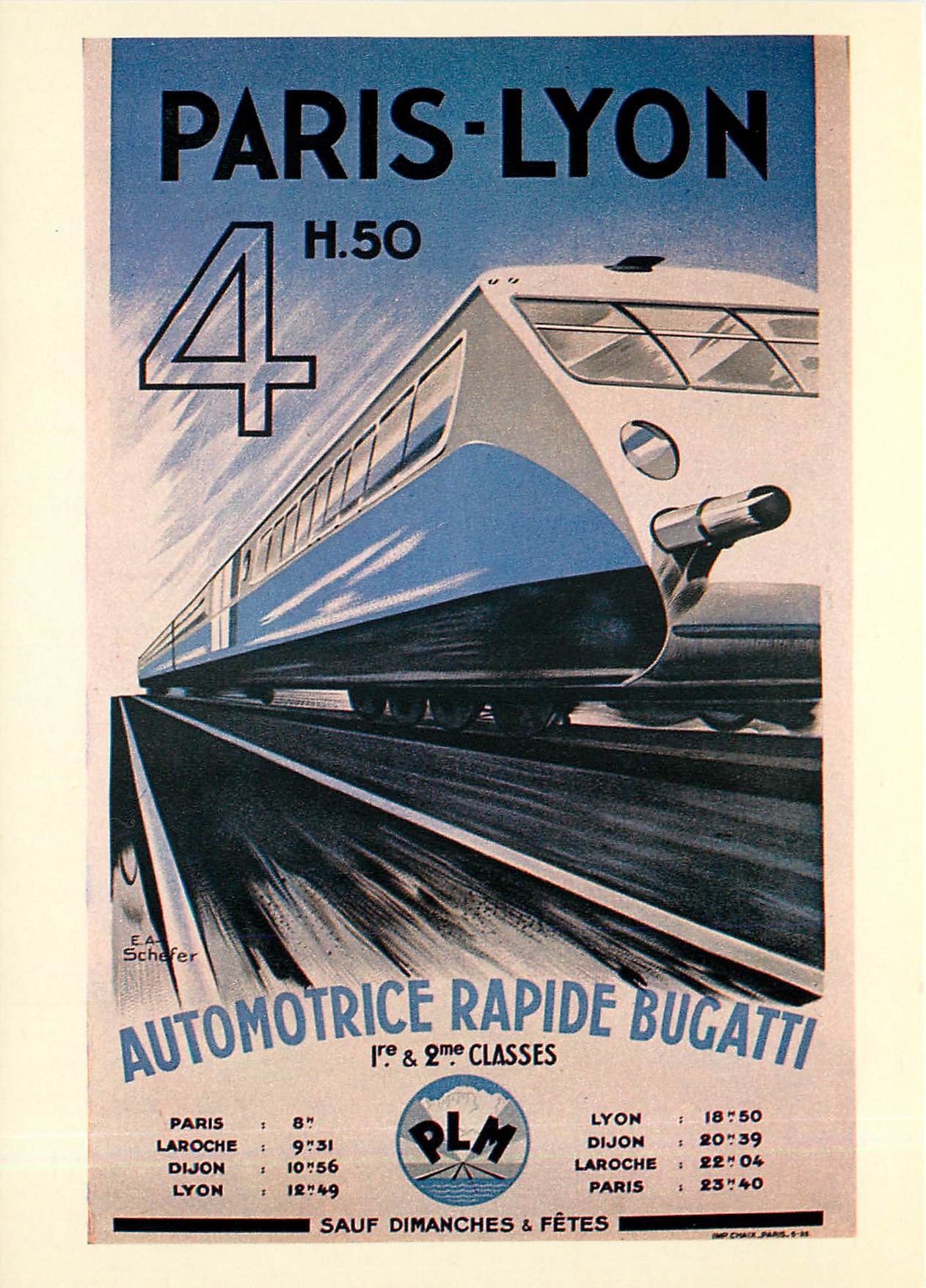 CPM Paris Lyon Schefer Automotrice Rapide Bugatti