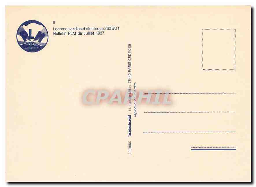 CPM Bulletin PLM Schefer — Back