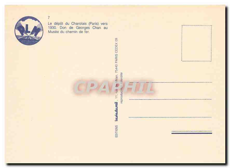 CPM Le depot de Charolais vers 1930 Paris Schefer — Verso