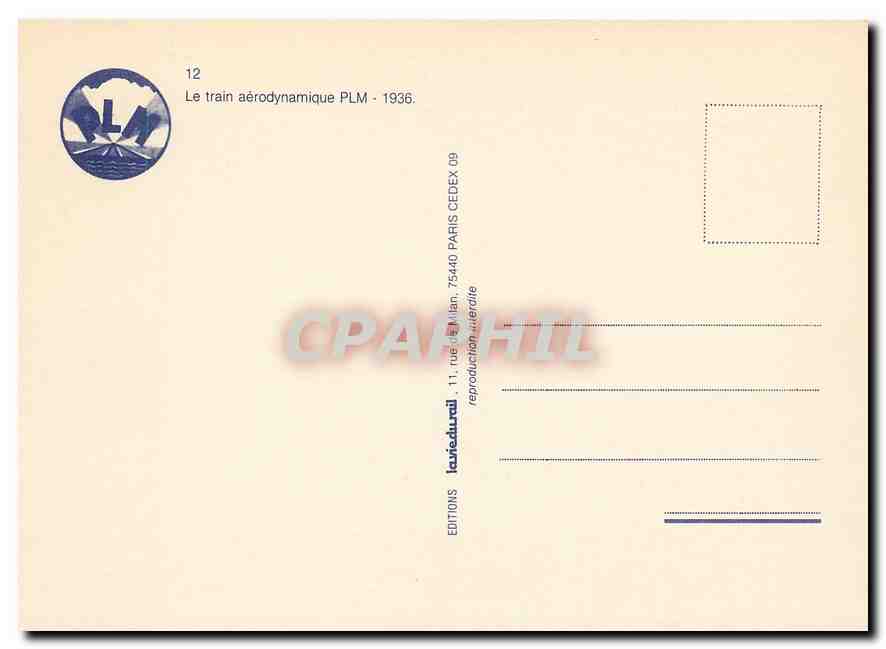CPM Le train aerodynamique PLM Schefer — Verso