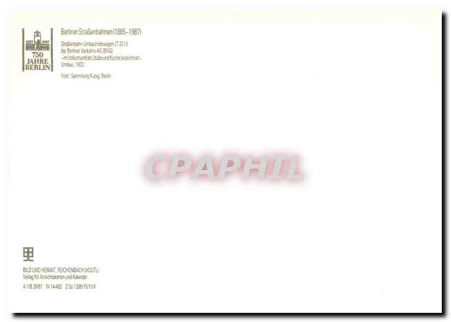 CPM Berliner Strasenbahnen  — Rückseite