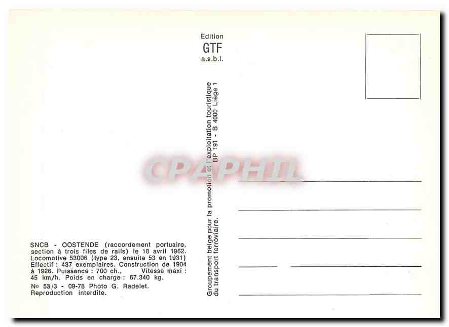 CPM Oostende Raccordement portuaire Locomotive 53006 — Verso