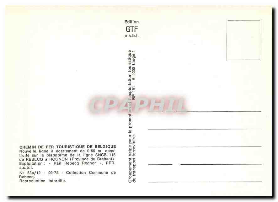 CPM Rebecq a Rognon Brabant — Verso