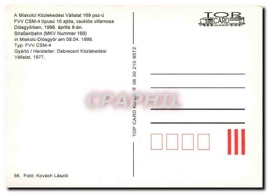 A Miskolci Kozlekedesi Valalat 169 — Verso