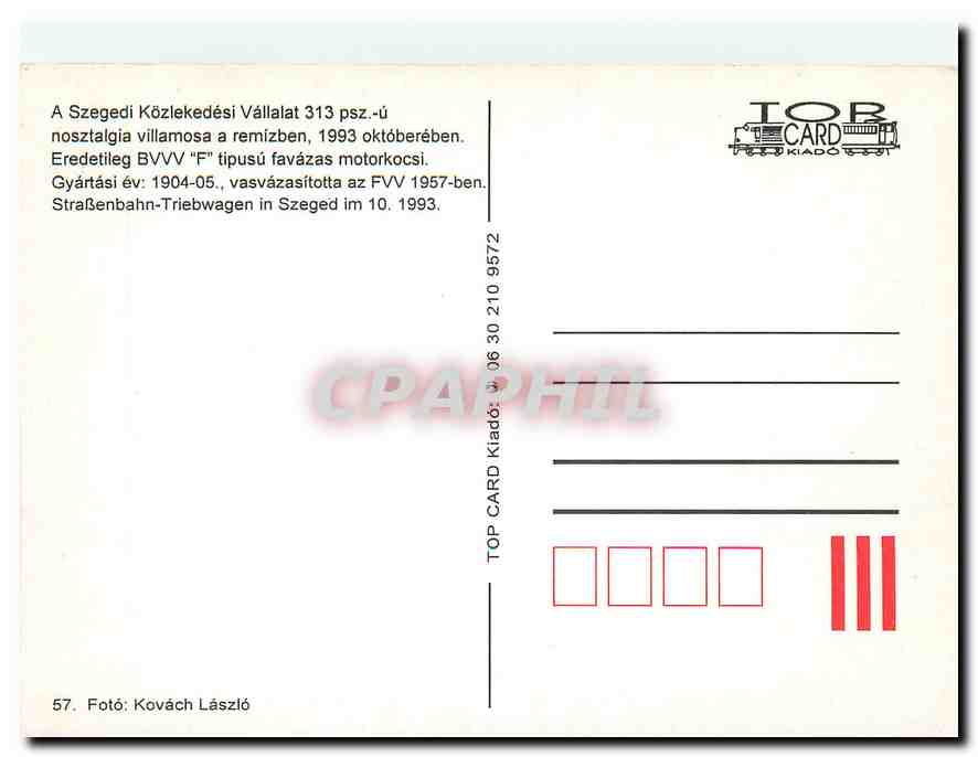 CPM Szegedi Kozlekedesi Vallalat 313 — Rückseite