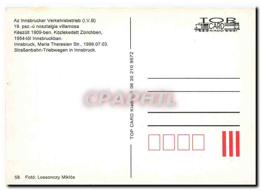 CPM An Innsbrucker Verkehrsbetrieb IVB — Verso