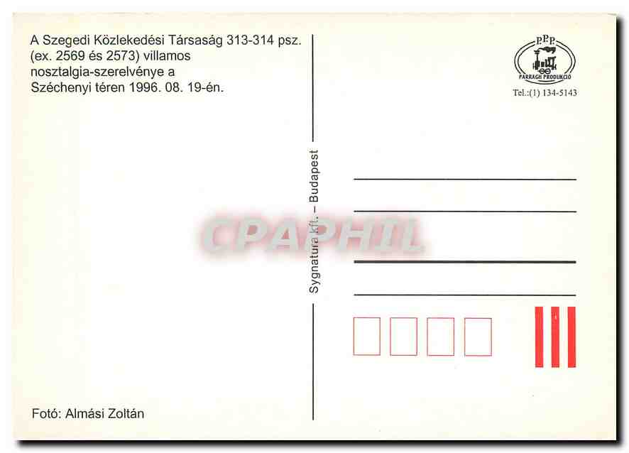 CPM A Szegedi Kozlekedesi Tarsasag — Rückseite
