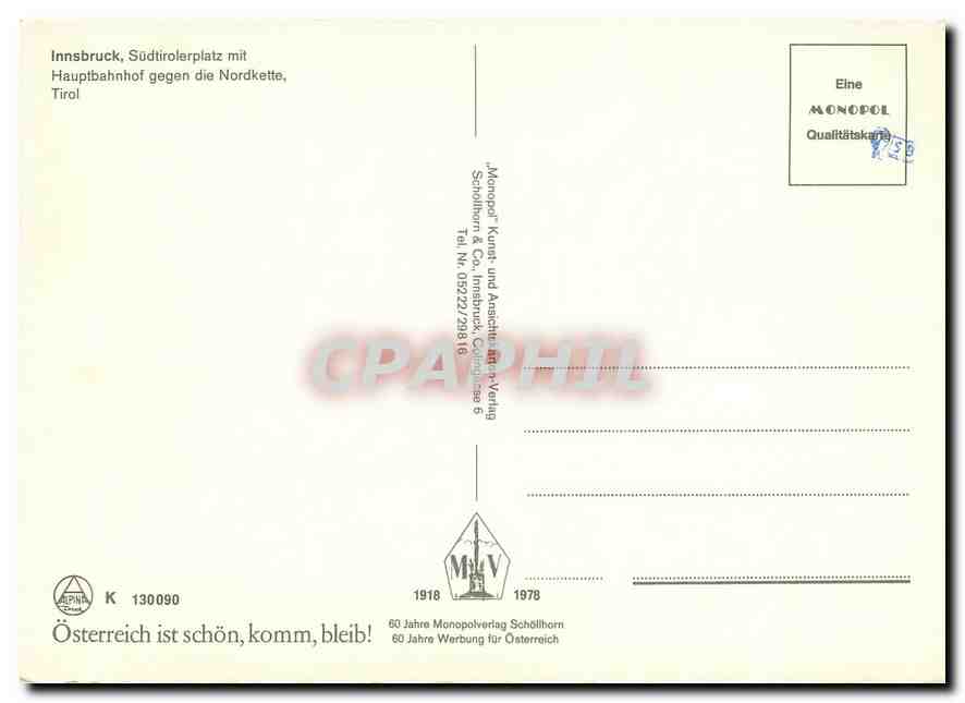 CPM Innsbruck  — Rückseite